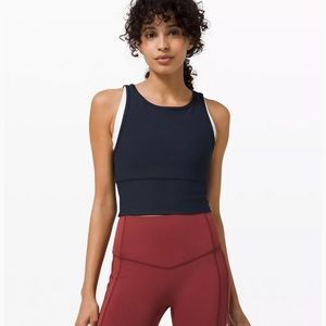 Lululemon Power Pivot Tank Ribbed Tight Fit Cropped Length